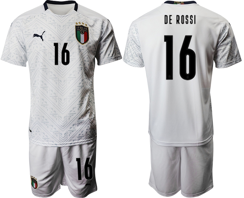 2021 Men Italy away #16 white soccer jerseys